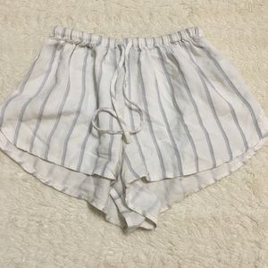 White Baby Blue Pinstripe Shorts